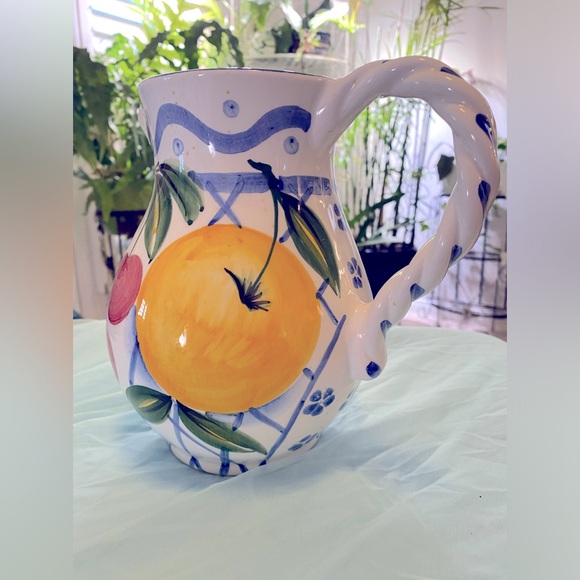 CERAMIC PITCHER HAND PAINTED - Picture 6 of 8